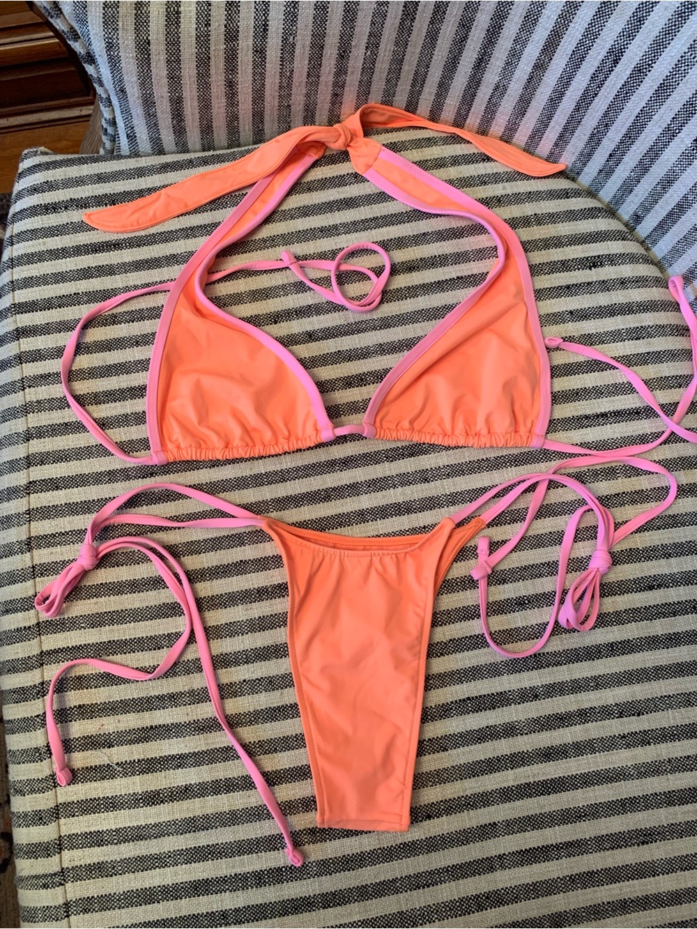 NWT Frankie’s Bikinis Orange Dream Bikini Set Diana Divine S Small